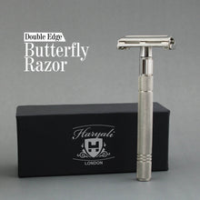 Load image into Gallery viewer, Haryali&#39;s Butterfly Safety Razor - Steel Handle - HARYALI LONDON