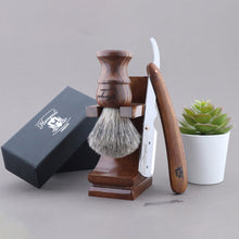 Load image into Gallery viewer, Haryali&#39;s Wooden Straight Razor Set